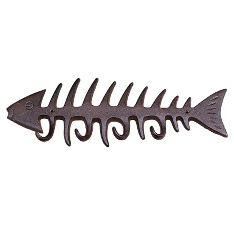 Креативный чугунный крючок для рыбьей кости настенный украшение сада двора и