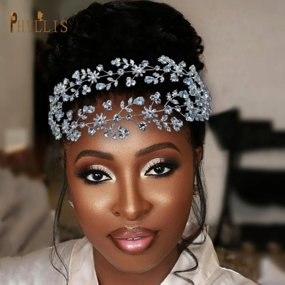 

A261 Bridal Tiaras and Crowns Wedding Headdress Zirconia Woman Headpiece Party Headband Bridal Jewelry Female Hair Accessories