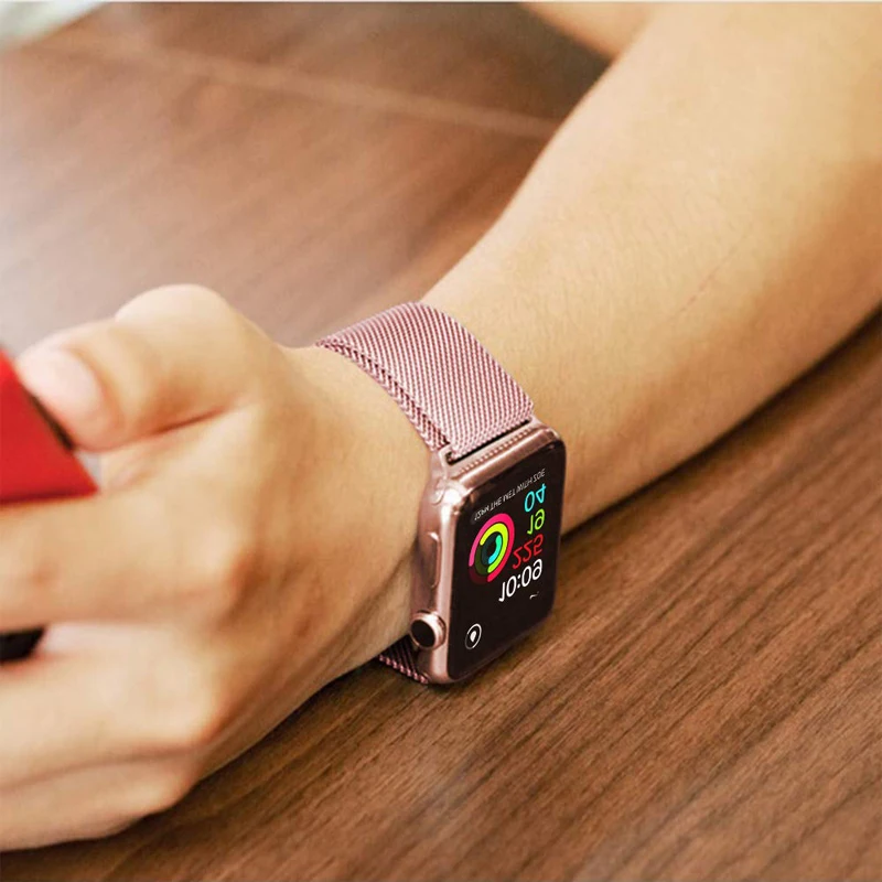 Ремешок для часов, Миланская петля, ремешок для apple watch, ремешок 42 мм, 38 мм, версия apple watch 4 5 44 мм 40 мм, для iwatch, версия 3, 2, 1 нержавеющая сталь магнитный браслет для часов