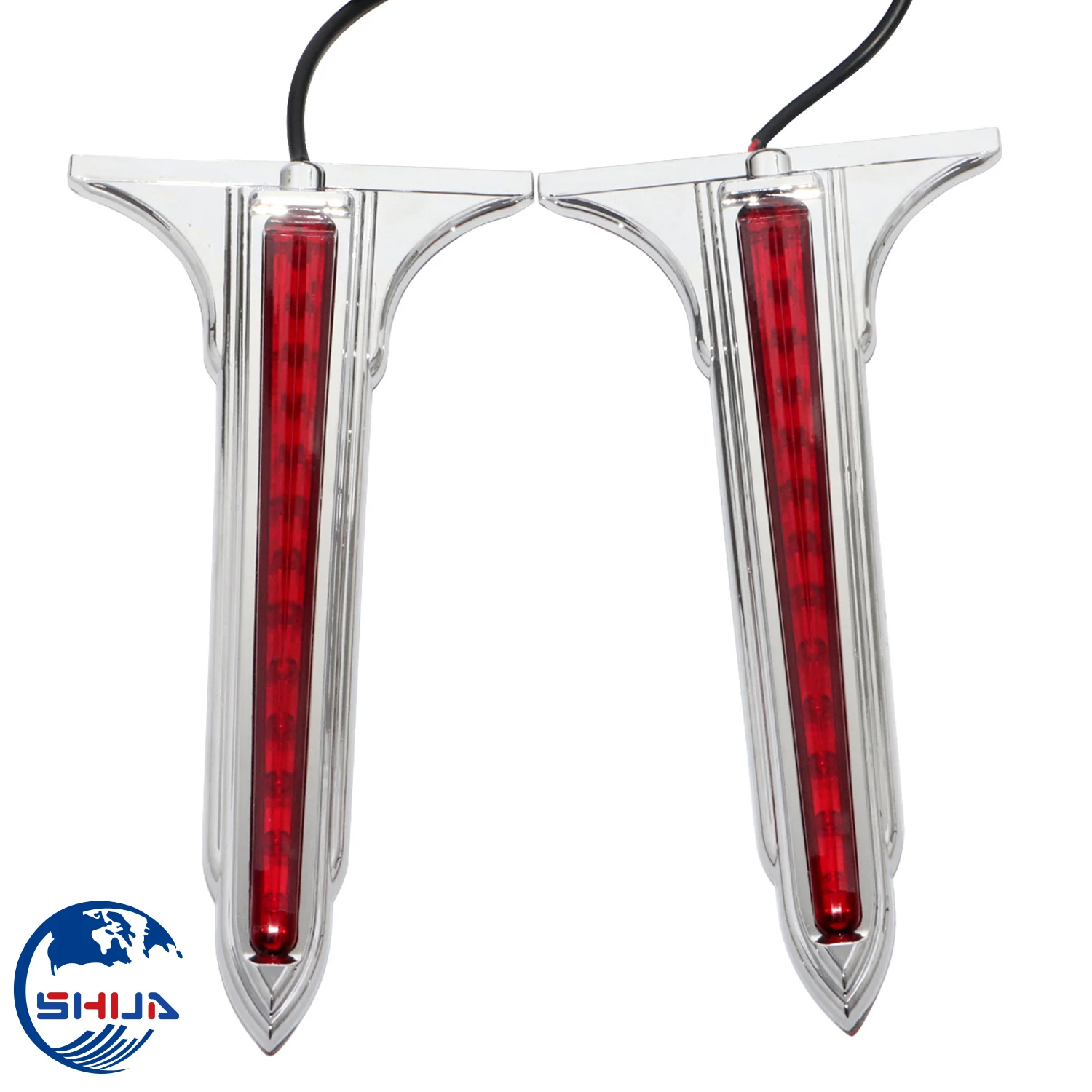 Хром сума мотоцикла боковые зеркала светодиодный задний фонарь стоп сигнал