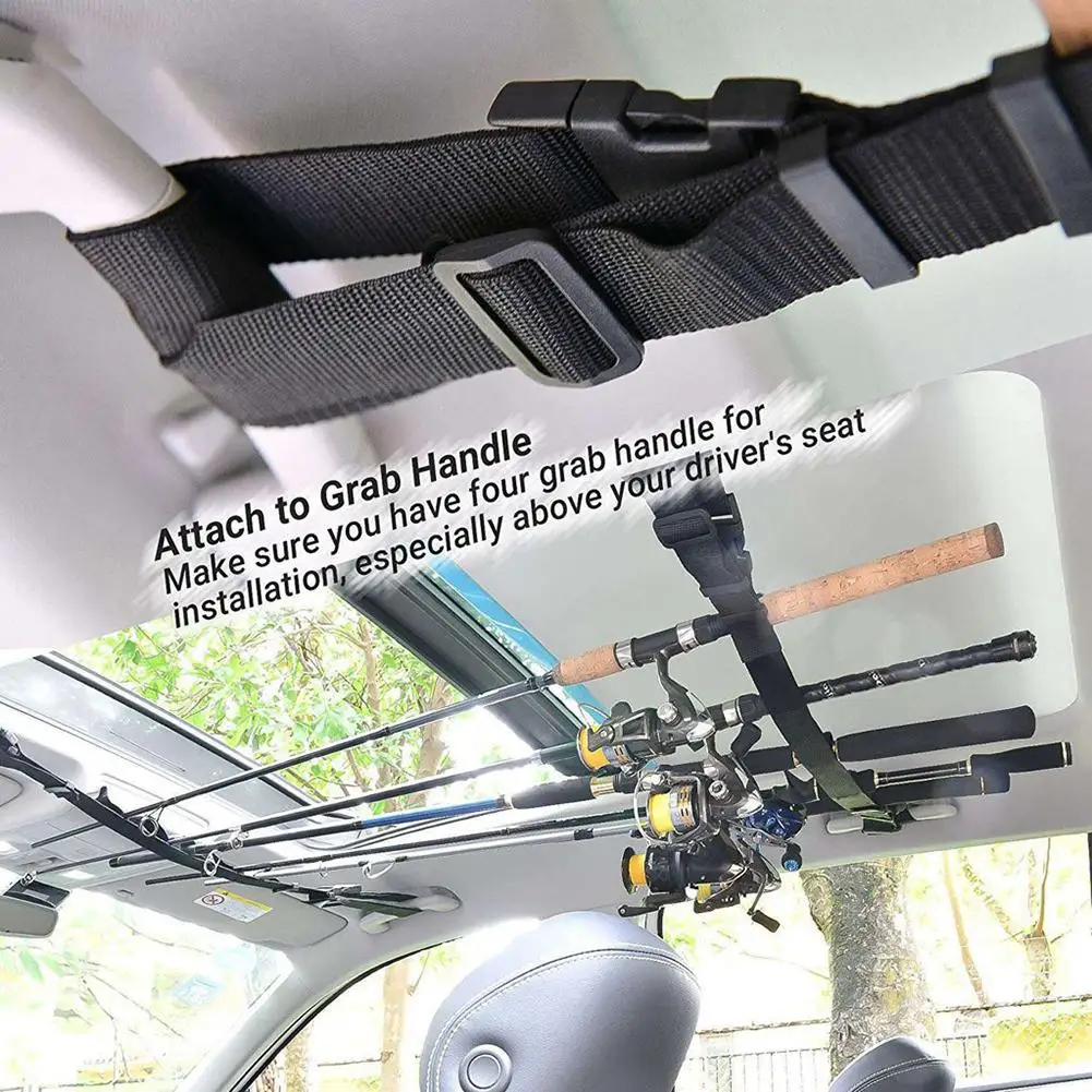 

2PCS Fishing Rod Rack Adjustable Fishing Rods Holder For Car Boat Outdoor Fishing Accessories Portable Fishing Rod Storage Belt