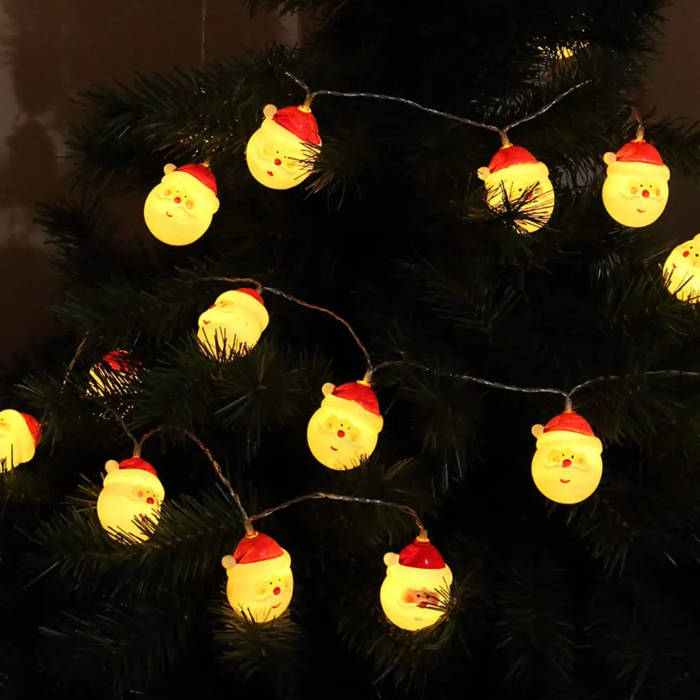 

Светодиодная гирлянда на Рождество, снеговик, батарейки, украшение для рождественской елки, праздничные уличные гирлянды, рождественские о...