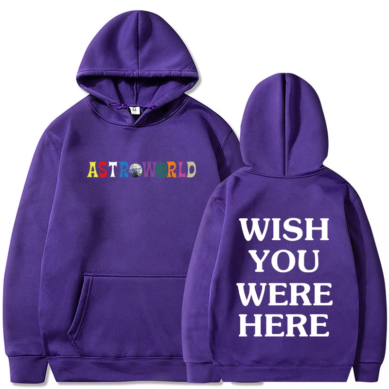 Трэвиса Скотта ASTROWORLD хип-хоп толстовки мужские повседневные WISH YOU WAS HERE модные с