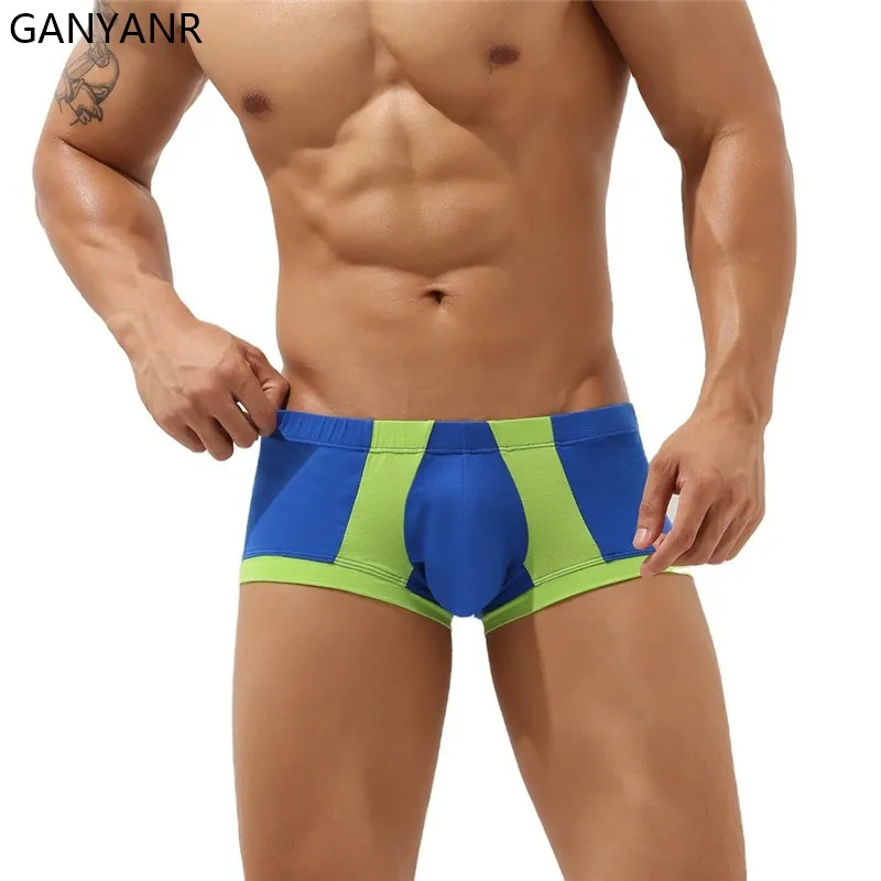 

GANYANR Swiming Shorts Men Trunks Swimwear Swimsuit Gay Swim Briefs Pool Boxer Surf wear Beach Sports Penis Pouch Bathing Suit