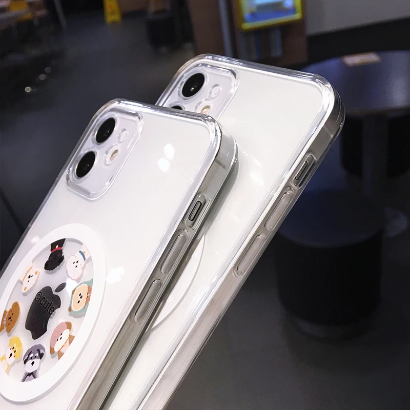 

Creative Dog Bear Shockproof Phone Case For iPhone 12 Pro Max 11 X XR XS 7 8 Plus Mini Cute Cartoon Funny Transparent Soft Cover