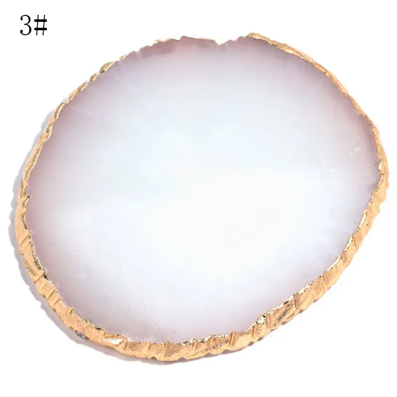 

CYSHMILY Crystal agate Nail Art Palette Round edge crack Decoration Display Board Resin Painted marble Palette