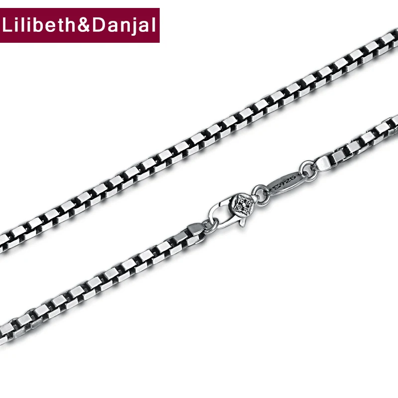 Женское мужское ожерелье с подвеской 100% Настоящее серебро 925 пробы 3 мм Толстая