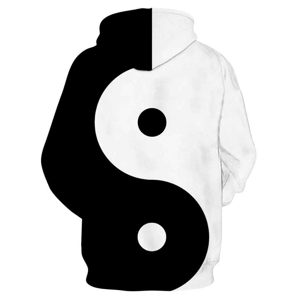 

Yin and Yang Gossip 2021 Winter New Digital Printing Three-dimensional Pattern Sweater Fashion Hooded Couple's Long Sleeve
