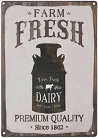tisoso farm fresh dairy milk cream butter retro vintage metal tin sign country home bar wall decor art poster 12x8 inch