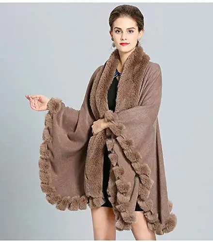 New Womens Short Capes Faux fur Wraps Shawls for Winter Outwear Formal Party Cloak | Свадьбы и торжества
