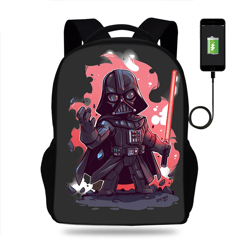 17-дюймовый рюкзак darth vader R2D2 принт в виде робота школьные сумки для