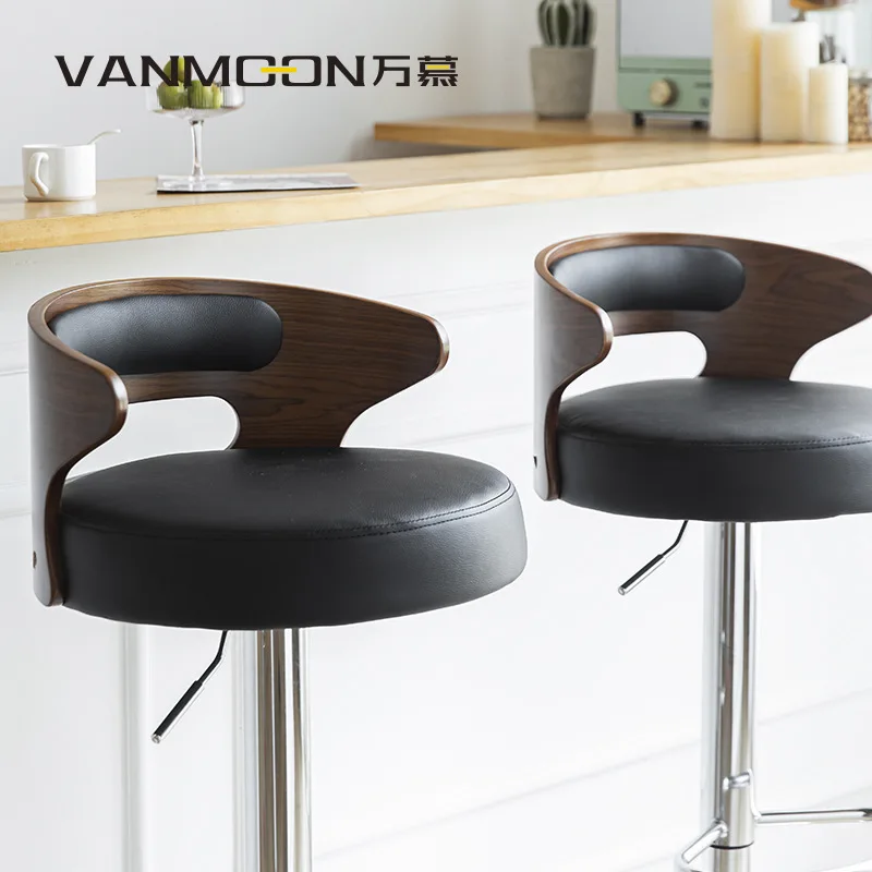 Wanmu барный стул из массива дерева подъемное вращающееся кресло простой высокий