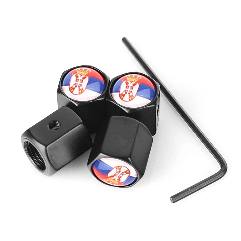 Колпачки для клапанов автомобильных шин Selvia в стиле флага противоугонные