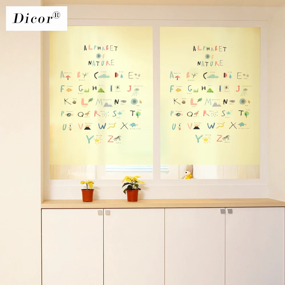 DICOR брендовые цветные витражные декоративные наклейки с мультяшными буквами ABC