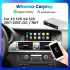 Беспроводной Carplay Android Автоматическая интерфейсная коробка для BMW X3 F25 2014-2017  X4 F26 2014-2018 CIC система NBT с музыкальной картой BT