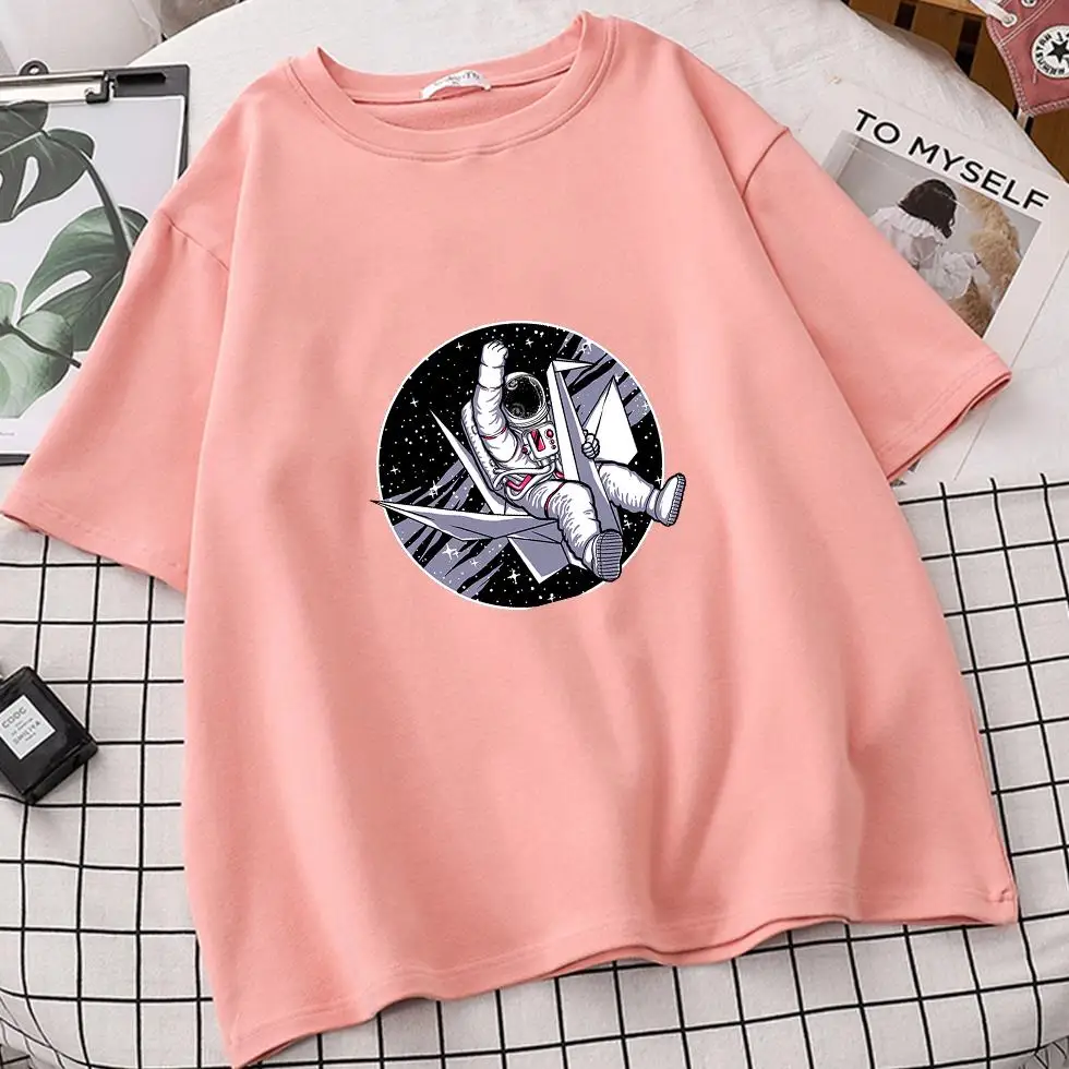 

Astronaut Women Tumblr Ulzzang T Shirts Camisetas De Mujer Harajukju Tops Sleeve Tee TShirts Femme Roupas Femininas Vetement
