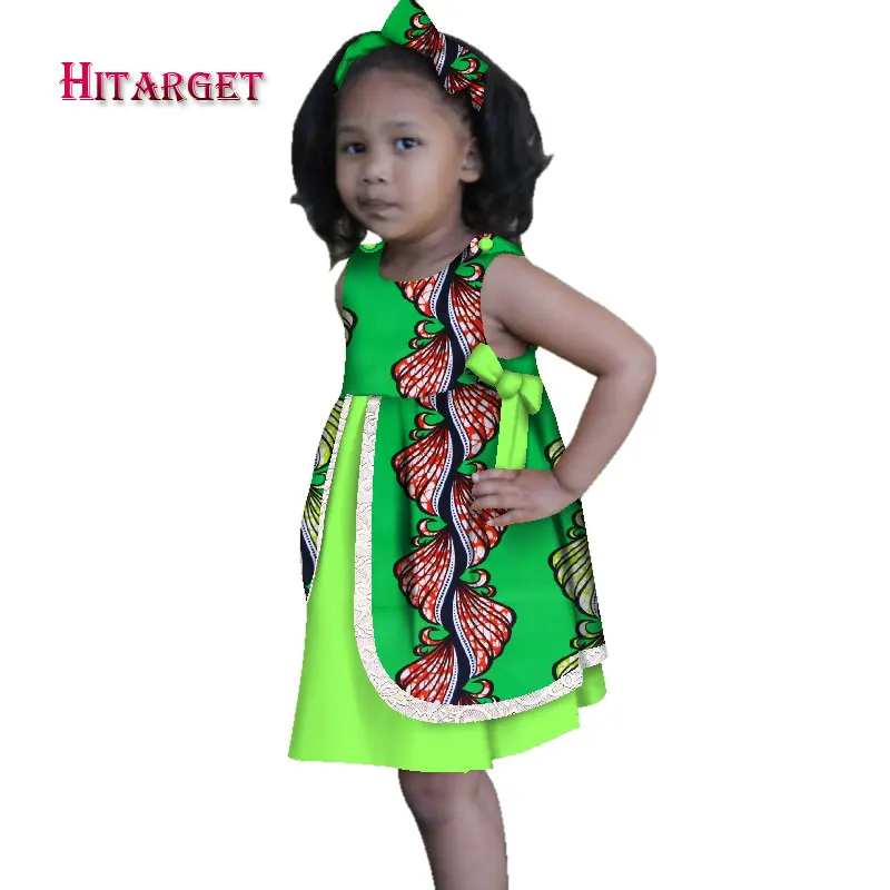 Детские платья в африканском стиле для девочек длинная юбка без рукавов с бантом
