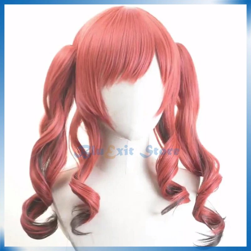 USS Bremerton парик Azur переулок косплей светильник Розовый Красный кудрявые двойные