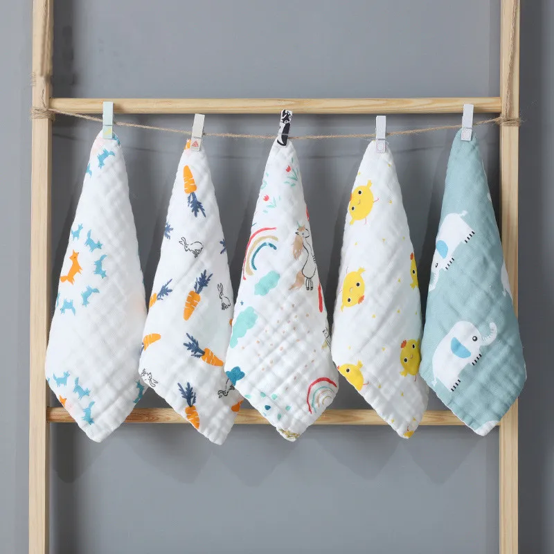 

Baby Handkerchief Square Seersucker Saliva Towel Muslin Cotton Infant Face Towel Burp Cloth Baby Stuff for Newborns 25x25CM