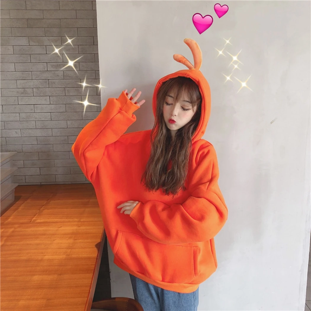 Милая желтая утка толстовки с капюшоном 2019 Новый аккуратный студенческий