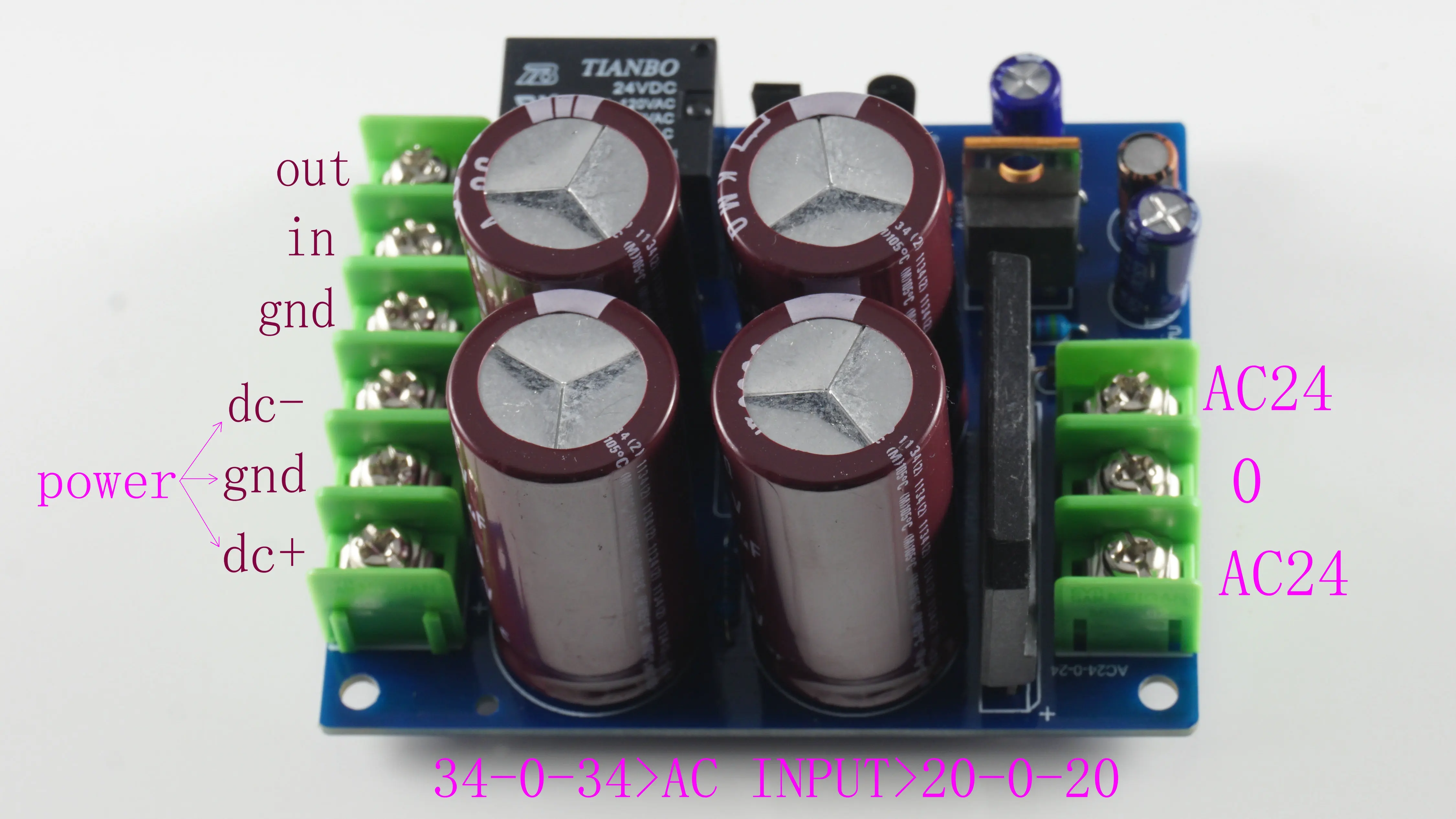 

L MX Series 50V 3300UF*4 Finished Board Rectifier Power Supply Mono Channel With Sound Box DC Protection Board