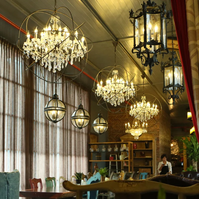 

vintage Crystal Chandelier Lighting E14 lustre LED lamp Lighting for living room bedroom bar Rustic Candle Chandeliers