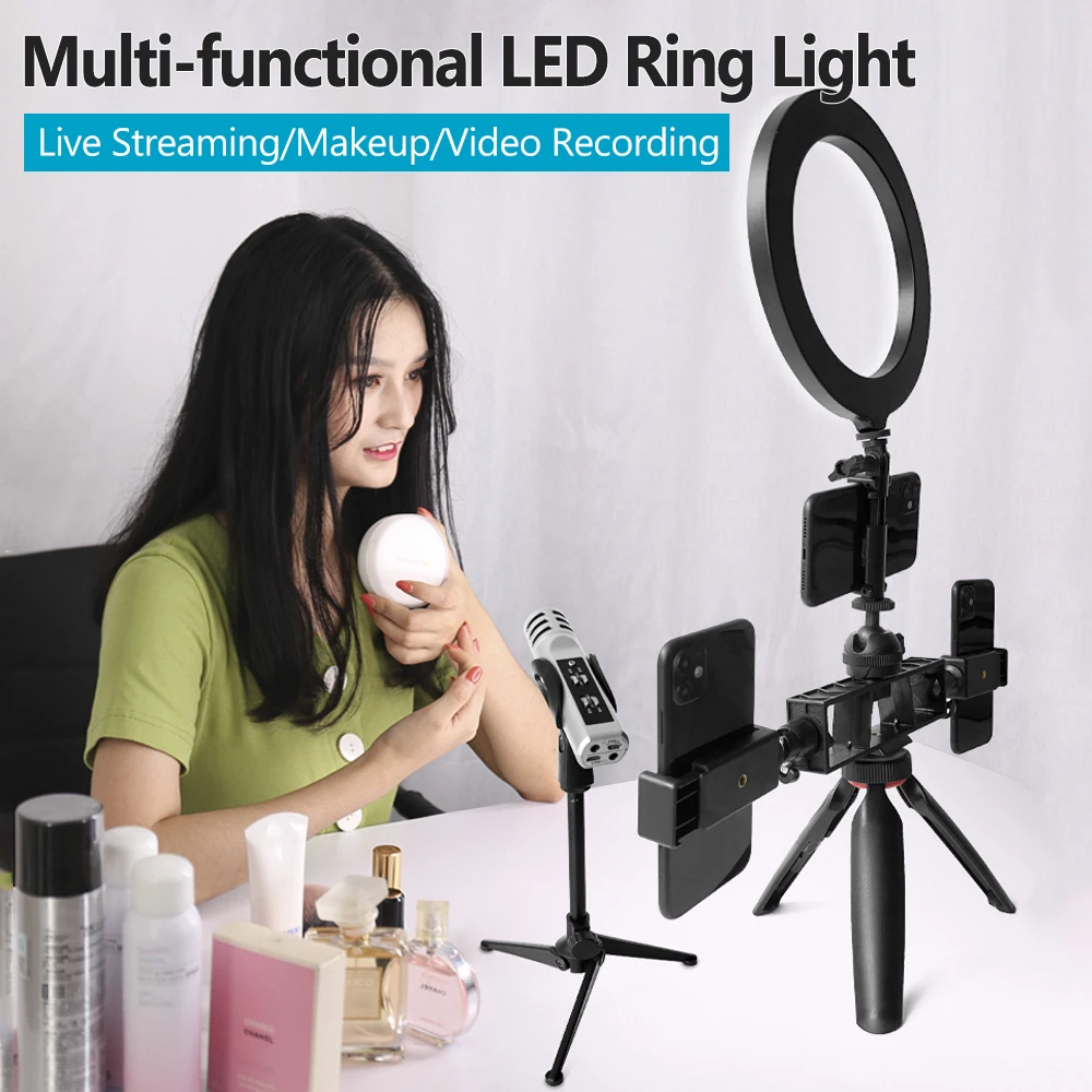 8 дюймовый настольный светодиодный кольцевой светильник заполняющая лампа