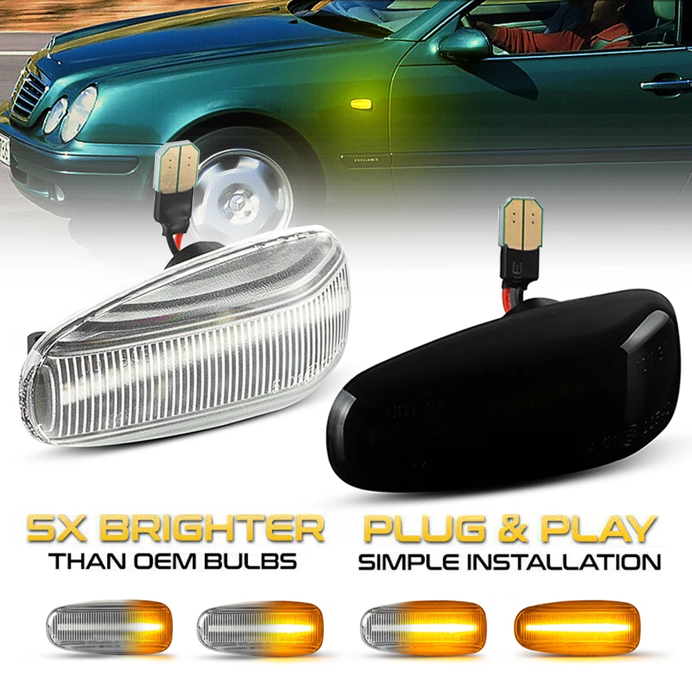 

2Pcs LED Side Marker Lamps Turn Signal Repeater Light For Mercedes-Benz E-Class W210 S210 E200 E220 E320 E250 E300 E280 E230 240