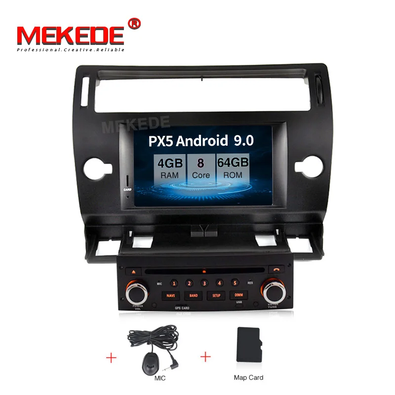 MEKEDE PX5 4G + 64G Android 9 0 автомобильный радиоприемник для Citroen C4 C Triomphe Quatre 2004 2009