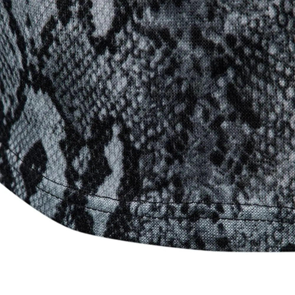 

MISSKY Men Sweater Snake Skin Warmth High Coller Large Size Casual Pullover Sweater for Winter Autumn Male Tops