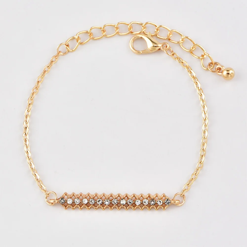 4 Pcs/ Set Bohemian Crystal Round Chain Multilayer Bracelet Female Charm Jewelry Adjustable Geometric Opening Gift | Украшения и