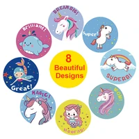 uu gift 50 500 pieces of unicorn reward stickers 8 pattern kids diy toys seal label scrapbook kawaii stickers
