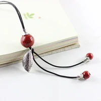 new fashion ladies leaves ceramic necklaces pendant for women gift necklace retro simple jewelry accessories