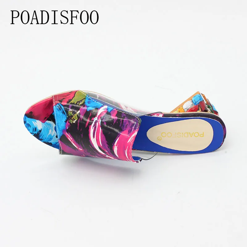 LTARTA брендовые Большие размеры 34 41 Красочные Кристаллы Стразы каблук с открытым