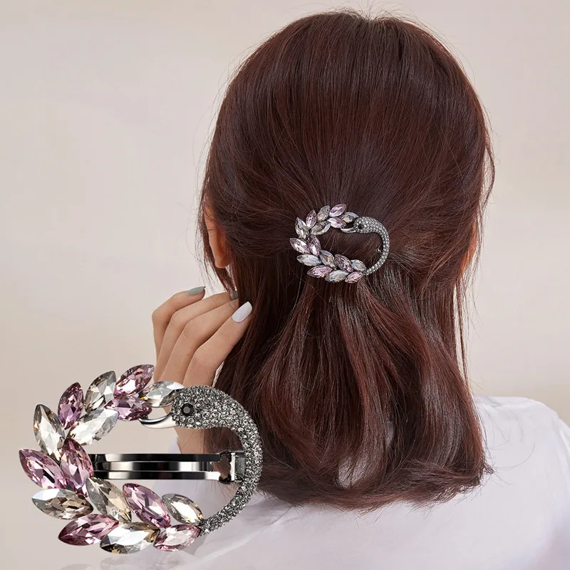 Элегантные Заколки для волос CHIMERA кристаллическая заколка в виде лебедя заколки
