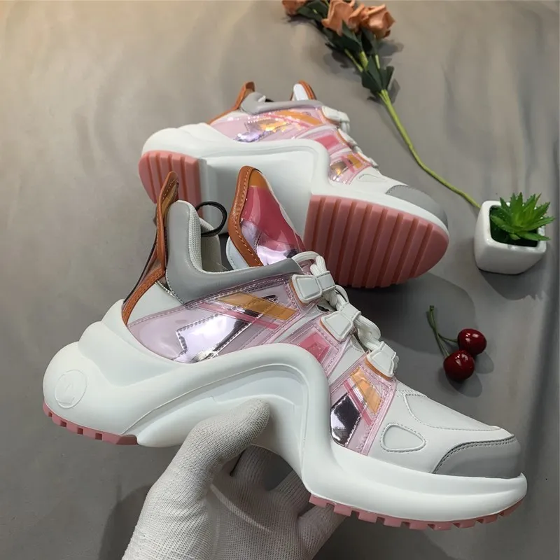 Брендовые дизайнерские женские кроссовки на платформе модная повседневная