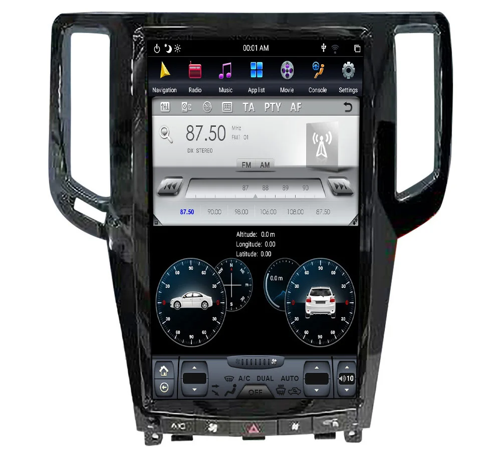 

13.6" tesla style vertical screen android 9.0 Six core Car GPS radio Navigation for Infiniti G37 G35 G25 2007-2015