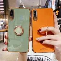 fashion 3d clock ring buckle folding stand female soft case for iphone 11 12 pro max 7 8 plus xr x xs se 2020 phone cover fundas