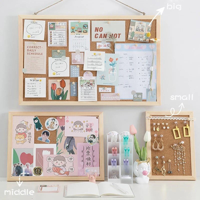 Бесплатная доставка большая пробковая доска для note Kawaii деревянная сообщений