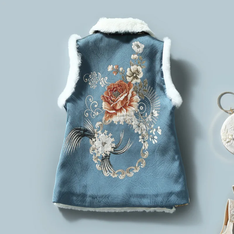 Женский ретро-жилет в стиле Ципао H.RON G.X зимний Традиционный китайский жилет