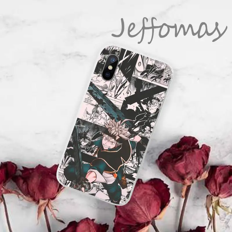 

Black Clover Phone Case Transparent for iPhone 11 12 mini pro XS MAX 8 7 6 6S Plus X 5S SE 2020 XR