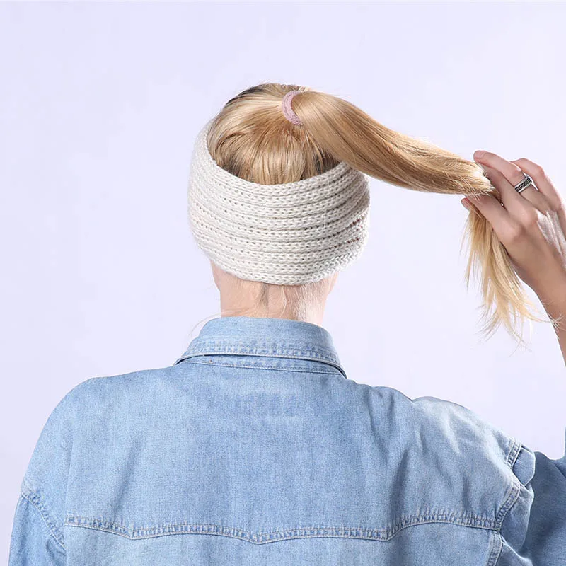 Calymel Зимняя вязанная Твист повязка на голову для женщин девочек теплые уши