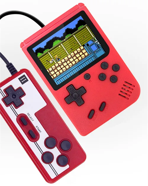 Red With Gamepad Новая встроенная 400 игр 1000 мАч батарея Ретро видео портативная игровая консоль+ геймпад 2 игрока двойной 3,0 дюймовый ЖК-игровой плеер - Цвет: Red With Gamepad