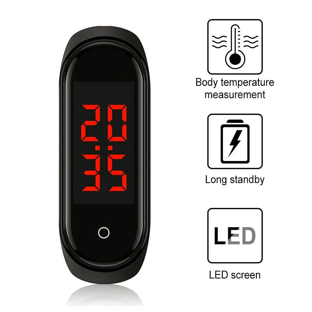 Умные часы со светодиодным экраном Thermomet V8 часы-браслет с измерением температуры
