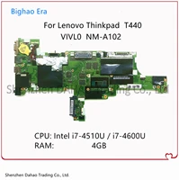 vivl0 nm a102 for lenovo thinkpad t440 laptop motherboard with i7 4510ui7 4600u cpu 4gb ram fru04x5002 04x4100 100 fully test