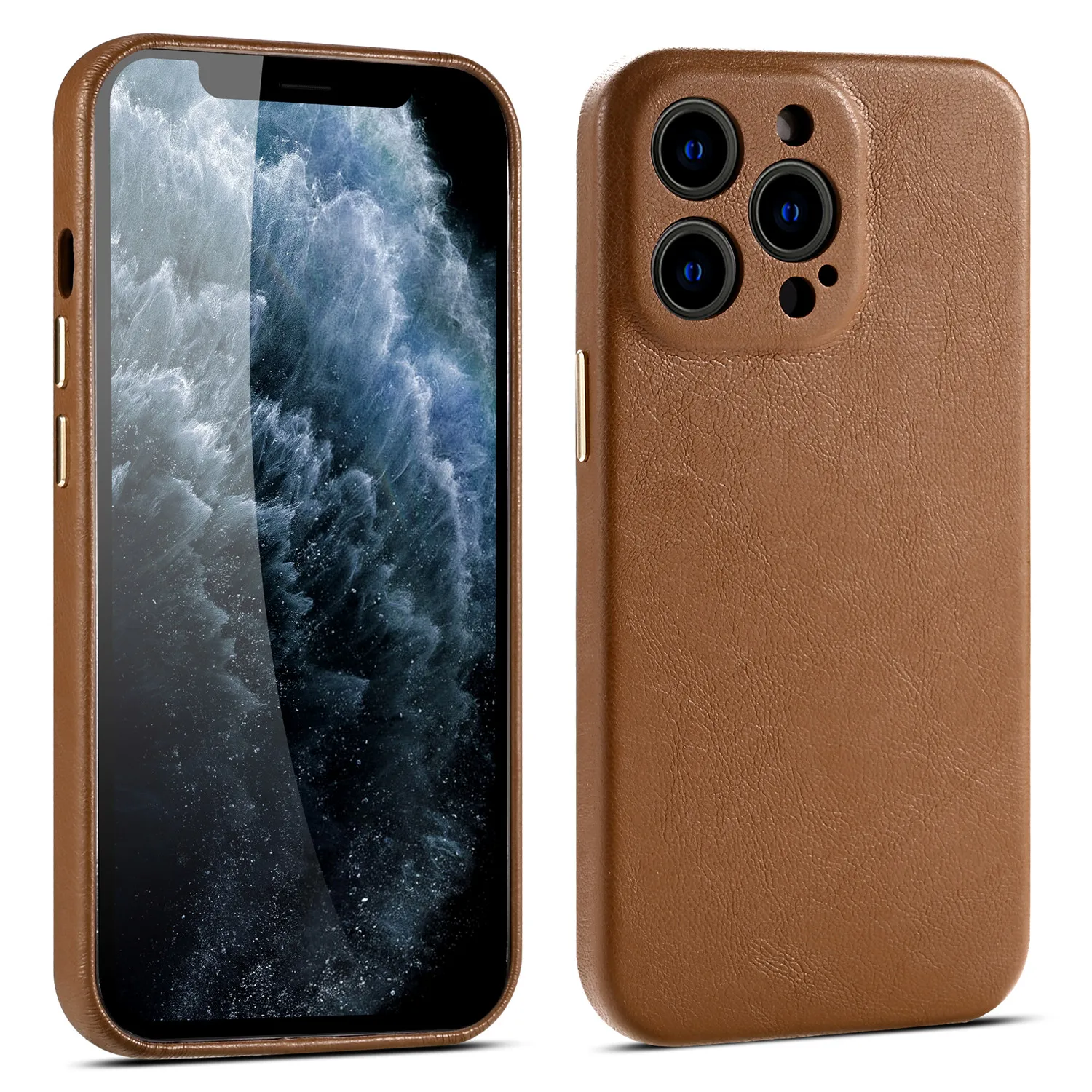 Чехол из натуральной кожи для iPhone 13 Pro Max Mini Роскошный деловой чехол воловьей