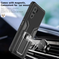 rugged magnetic ring stand armor shockproof case for xiaomi redmi k40 pro plus poco f3 hard pc bumper soft silicone back cover