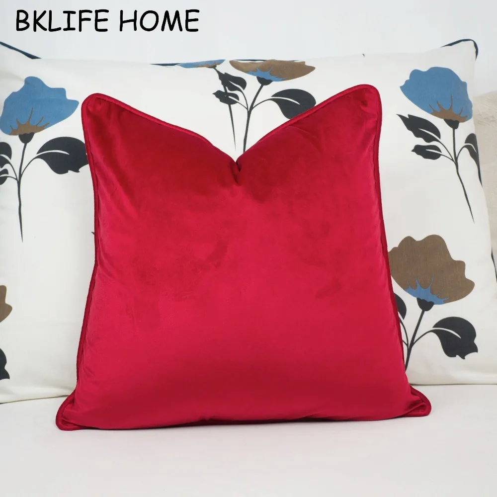 Ярко красная бархатная наволочка для подушки с рисунком|cushion cover|designer cushion coversvelvet