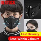 Маска-фильтр PM2.5 для лица, многоразовая, черная, с дышащим клапаном, Стирается на маски из губки