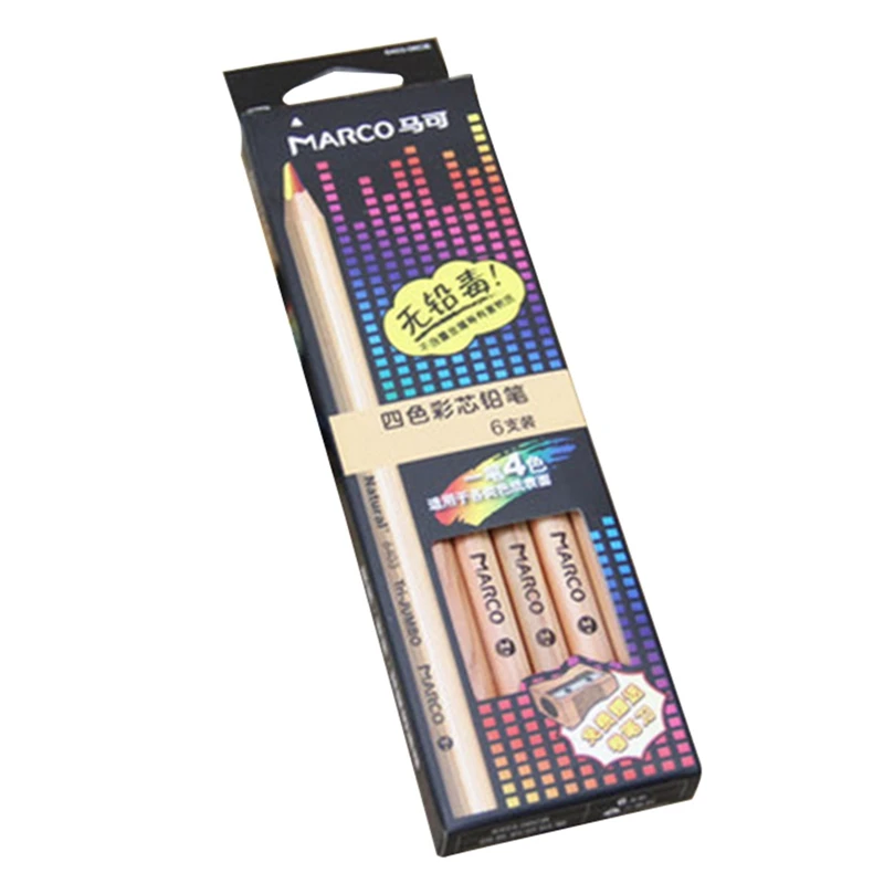 

Four-color Pencils, Rainbow Wood Thick Triangular Rod Colored Pencils, About 20cm In Length, Writing Supplies, Office Supplies